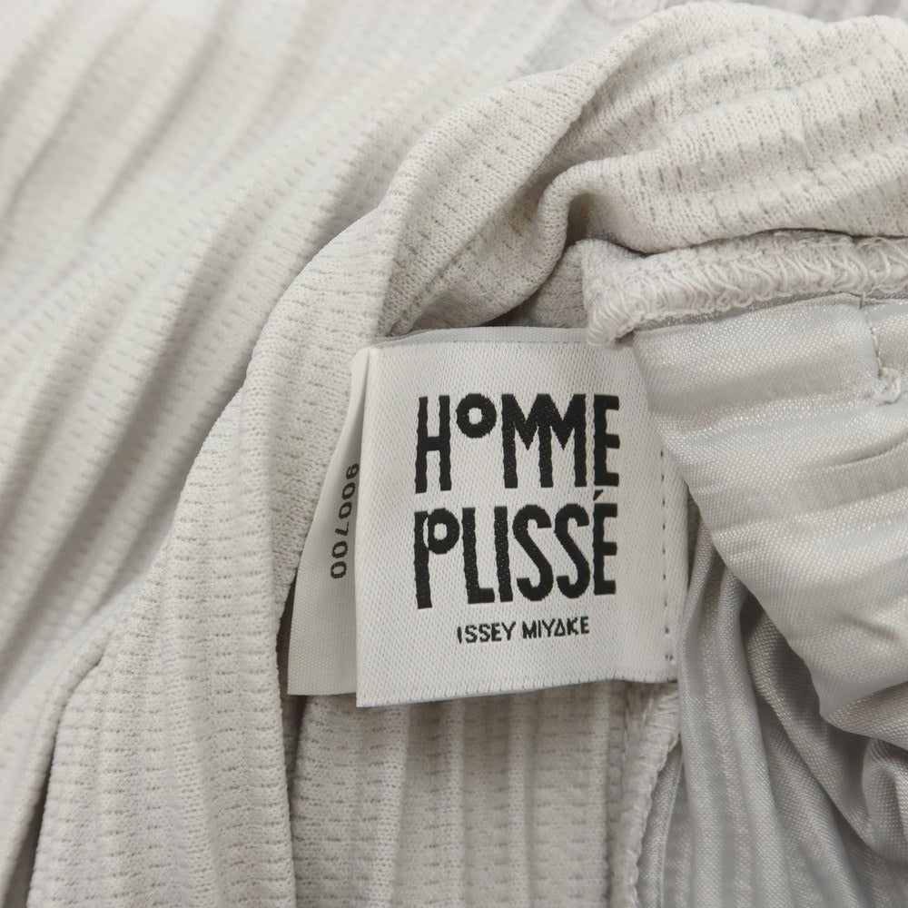 【中古】オム プリッセ イッセイミヤケ HOMME PLISSE ISSEY MIYAKE ポリエステル プリーツ イージーパンツ ライトグレー【 1 】【 状態ランクA 】【 メンズ 】