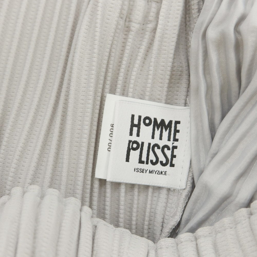 【中古】オム プリッセ イッセイミヤケ HOMME PLISSE ISSEY MIYAKE ポリエステル プリーツ イージーパンツ ライトグレー【 1 】【 状態ランクB 】【 メンズ 】