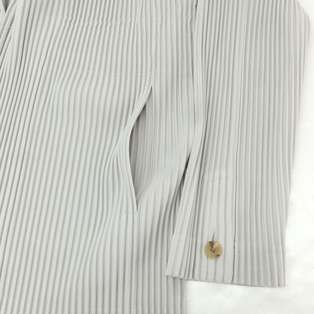 【中古】オム プリッセ イッセイミヤケ HOMME PLISSE ISSEY MIYAKE プリーツ加工ジャケット ライトグレー【 3 】【 状態ランクB 】【 メンズ 】