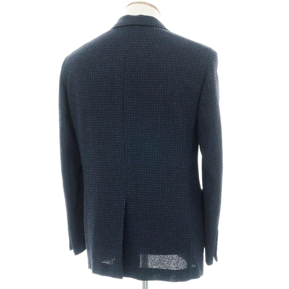 【中古】トゥモローランド TOMORROWLAND レーヨンウールナイロン ジャージージャケット ブラックxブルー【 48 】【 状態ランクB 】【 メンズ 】
