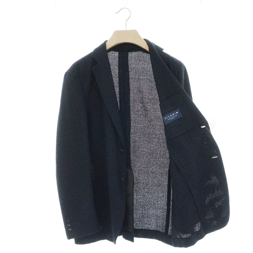 【中古】トゥモローランド TOMORROWLAND レーヨンウールナイロン ジャージージャケット ブラックxブルー【 48 】【 状態ランクB 】【 メンズ 】