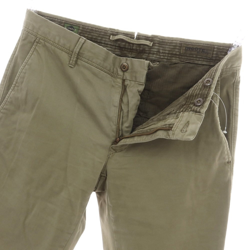 【中古】インコテックス スラックス INCOTEX SLACKS ストレッチ コットン カジュアルスラックスパンツ オリーブ【 31 】【 状態ランクC 】【 メンズ 】