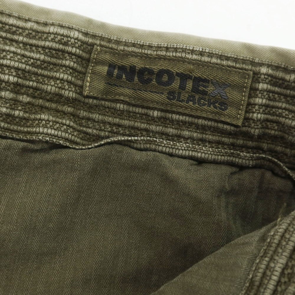 【中古】インコテックス スラックス INCOTEX SLACKS ストレッチ コットン カジュアルスラックスパンツ オリーブ【 31 】【 状態ランクC 】【 メンズ 】