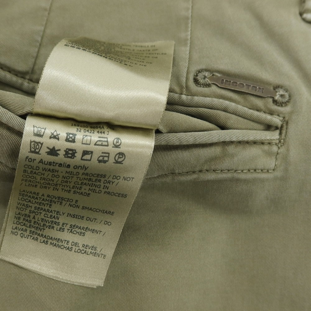【中古】インコテックス スラックス INCOTEX SLACKS ストレッチ コットン カジュアルスラックスパンツ オリーブ【 31 】【 状態ランクC 】【 メンズ 】
