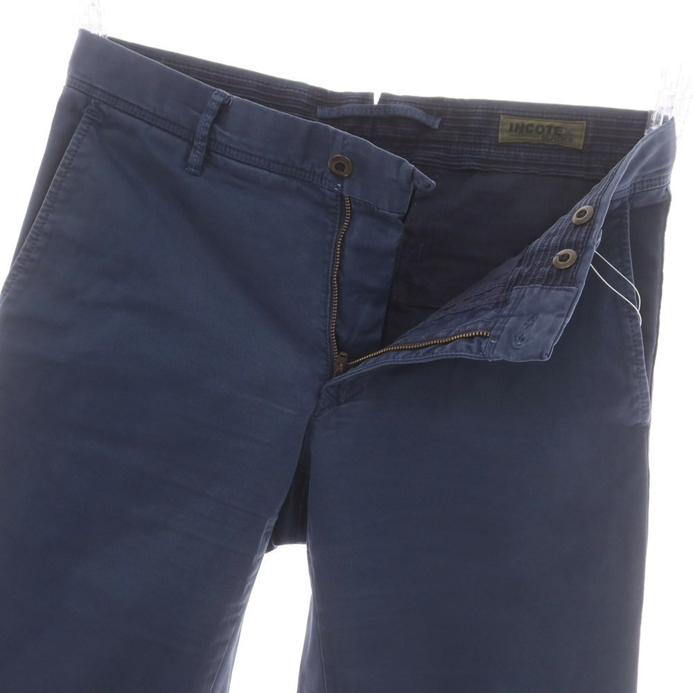 【中古】インコテックス スラックス INCOTEX SLACKS ストレッチ コットン カジュアルスラックスパンツ ライトネイビー【 31 】【 状態ランクC 】【 メンズ 】