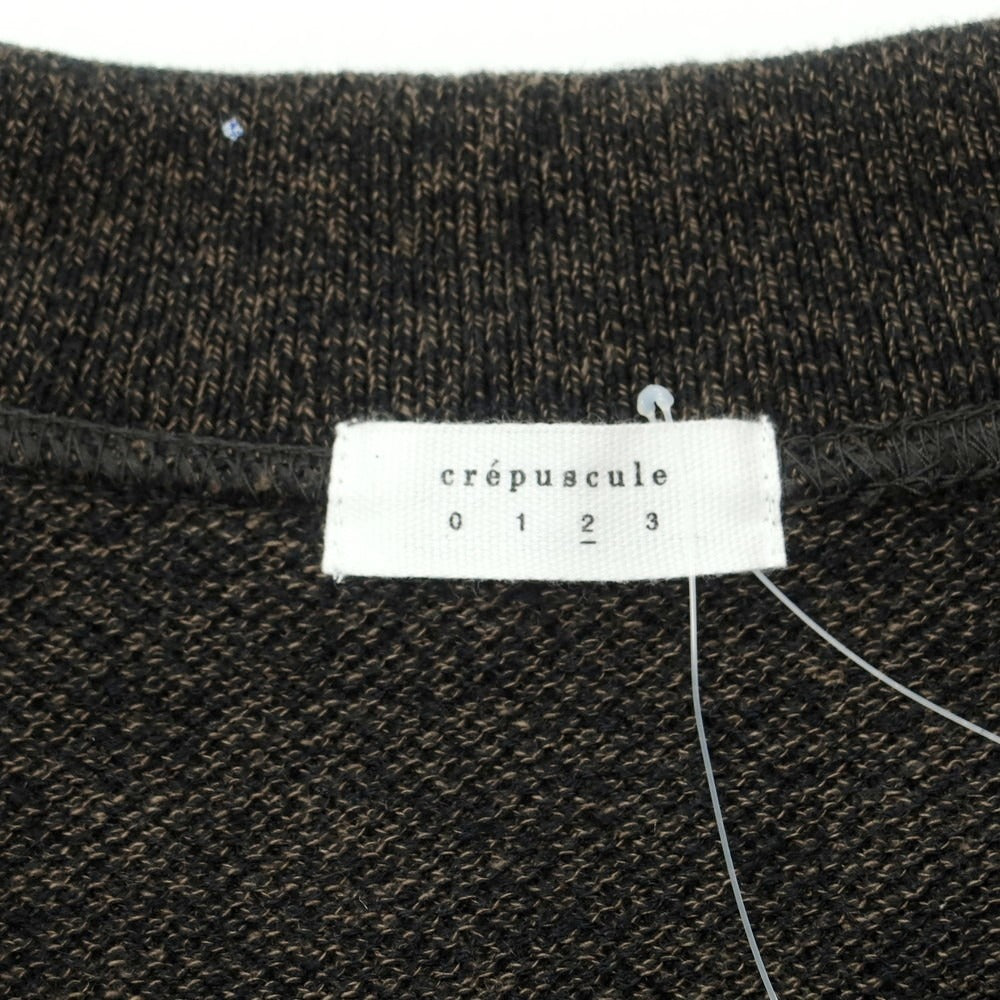 【中古】クレプスキュール crepuscule URBAN RESEARCH別注 2025年春夏 コットンリネン スキッパー 半袖 ポロニット ブラックxブラウン【 2 】【 状態ランクB 】【 メンズ 】
