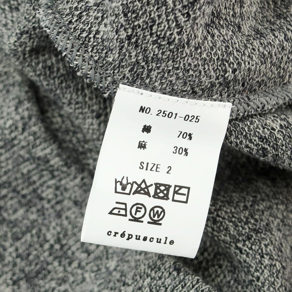 【中古】クレプスキュール crepuscule URBAN RESEARCH別注 2025年春夏 コットンリネン スキッパー 半袖 ポロニット グレー【 2 】【 状態ランクB 】【 メンズ 】