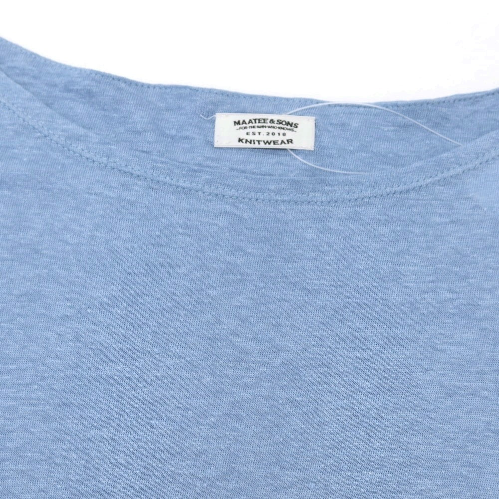 【中古】マーティーアンドサンズ MAATEE&SONS 2025年春夏 リネン ボートネック 長袖Tシャツ ライトブルー【 2 】【 状態ランクB 】【 メンズ 】