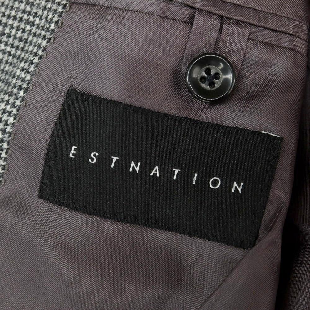 【中古】エストネーション ESTNATION ウール ハウンドトゥース 2つボタンスーツ グレー【 48 】【 状態ランクB 】【 メンズ 】