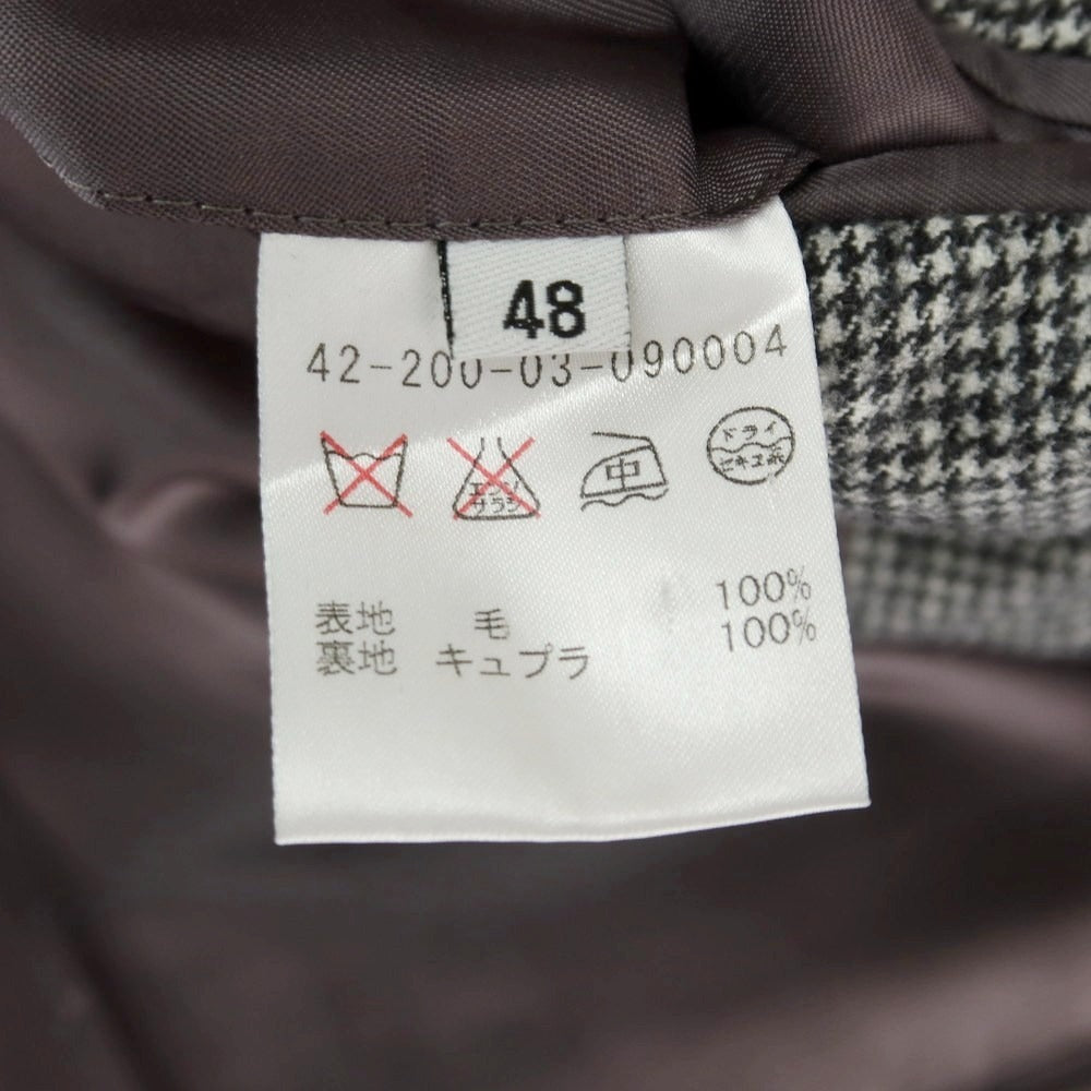 【中古】エストネーション ESTNATION ウール ハウンドトゥース 2つボタンスーツ グレー【 48 】【 状態ランクB 】【 メンズ 】