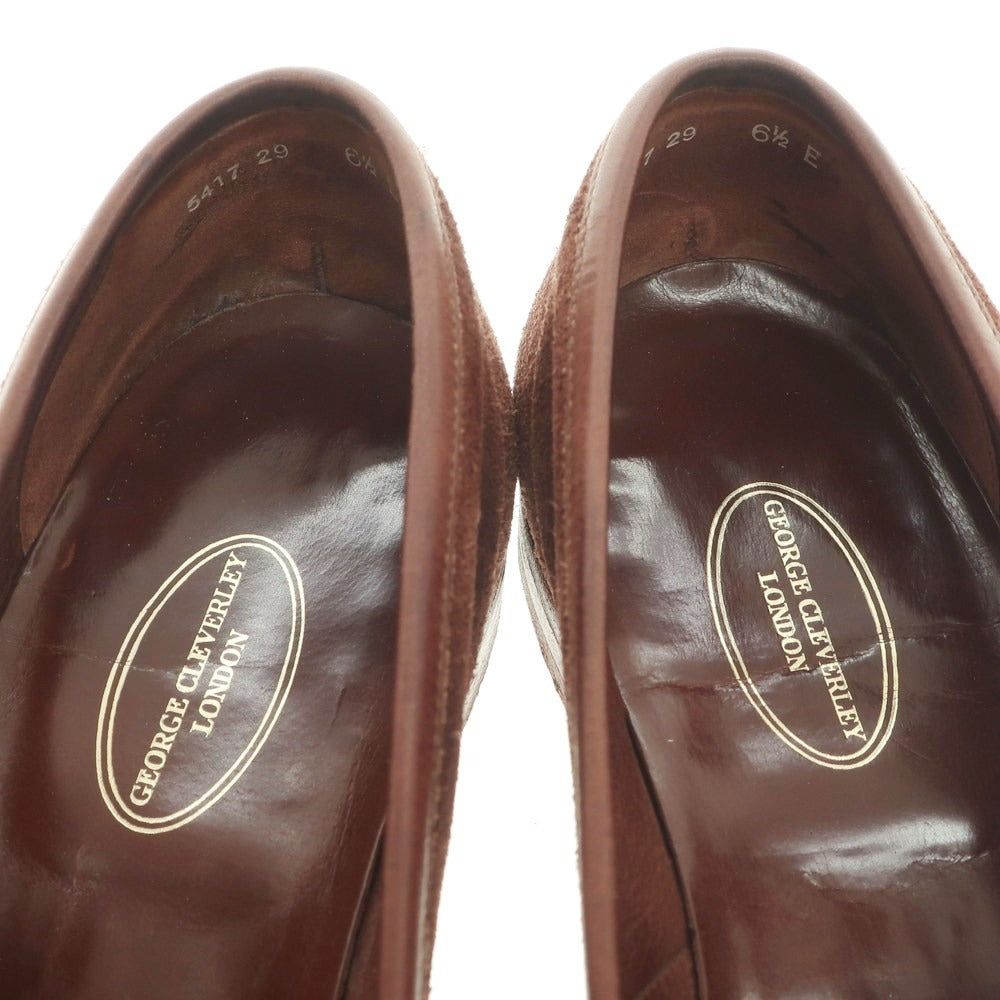 【中古】ジョージ クレバリー GEORGE CLEVERLEY スエード Uチップローファー ブラウン【 6 1/2 E 】【 状態ランクB 】【 メンズ 】