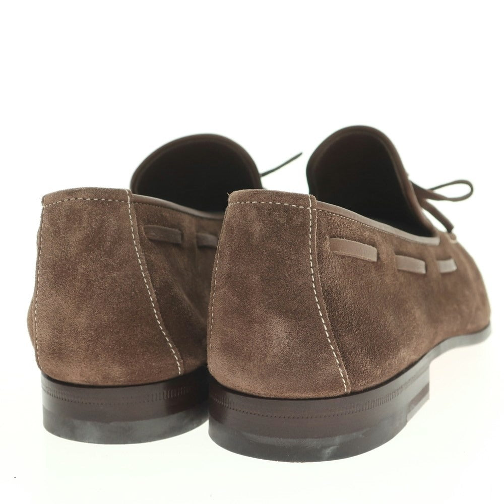 【中古】サントーニ Santoni スエード Uチップリボンローファー ブラウン【 6 1/2 F 】【 状態ランクB 】【 メンズ 】