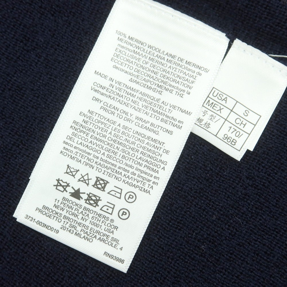 【中古】ブルックスブラザーズ Brooks Brothers ハイゲージウール ニットジャケット ダークネイビー【 S 】【 状態ランクA 】【 メンズ 】