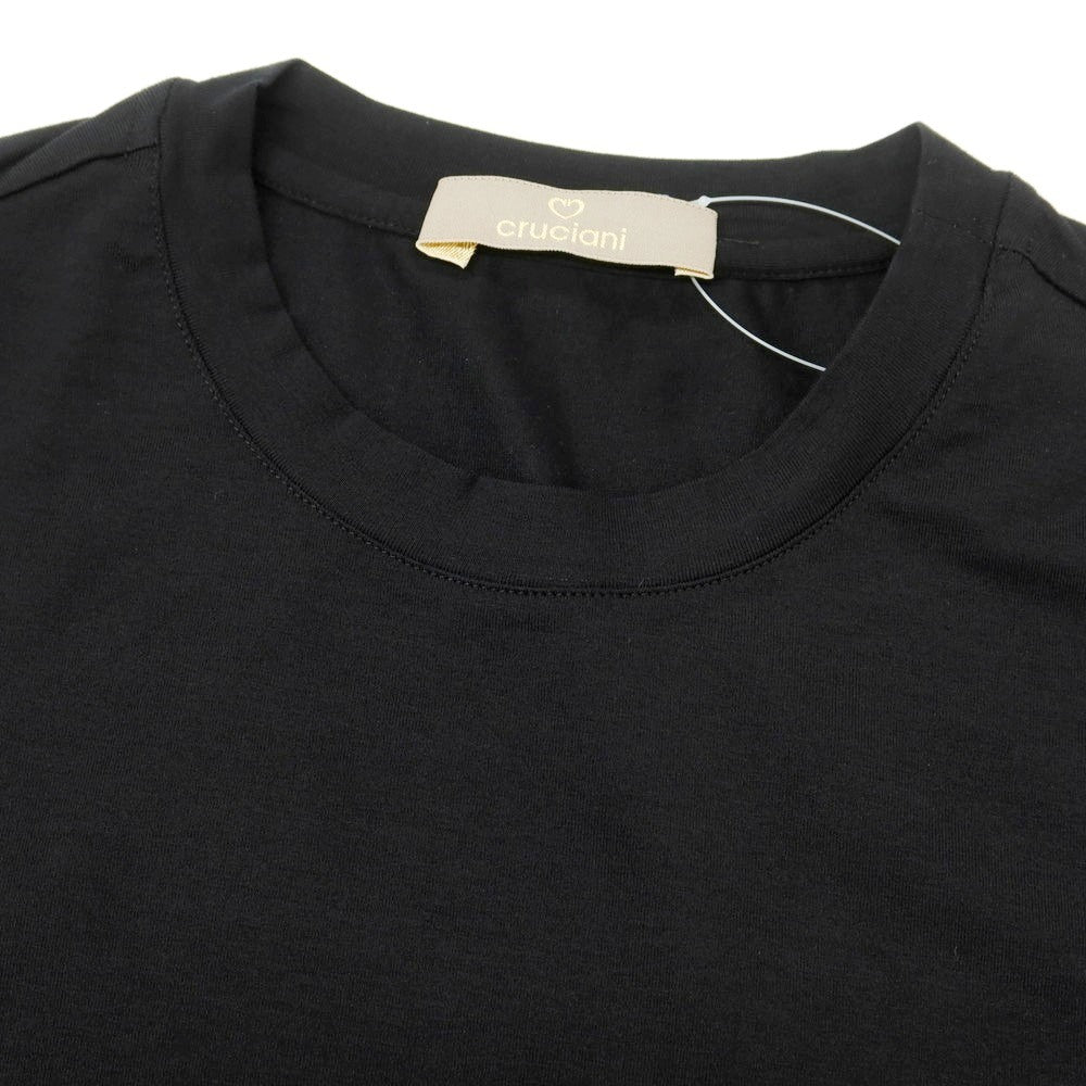 【中古】クルチアーニ CRUCIANI ストレッチ コットン クルーネック 半袖Tシャツ ブラック【 46 】【 状態ランクA 】【 メンズ 】