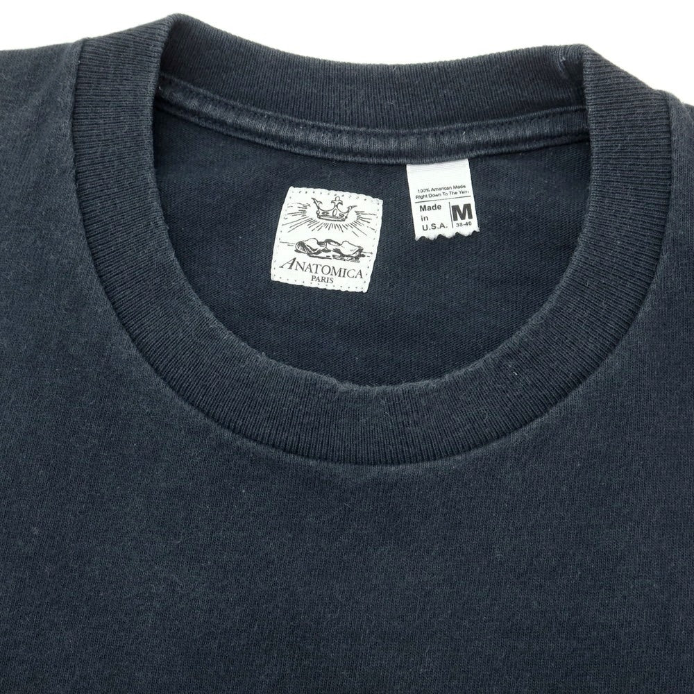 【中古】アナトミカ ANATOMICA コットン クルーネック ポケット 半袖Tシャツ ネイビー【 M 】【 状態ランクC 】【 メンズ 】