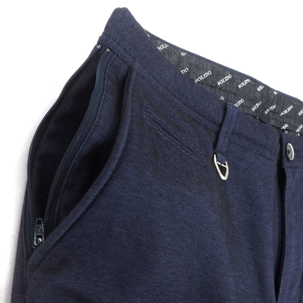 【中古】ソリード SOLIDO コットン系 ジャージー イージースラックスパンツ ネイビー【 表記なし(L位) 】【 状態ランクB 】【 メンズ 】
