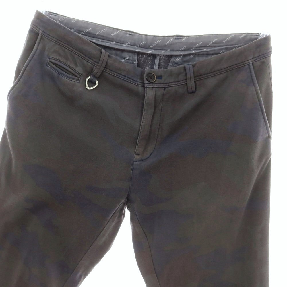 【中古】ソリード SOLIDO コットン ジャージー カモフラ イージースラックスパンツ グレー系【 2 】【 状態ランクC 】【 メンズ 】