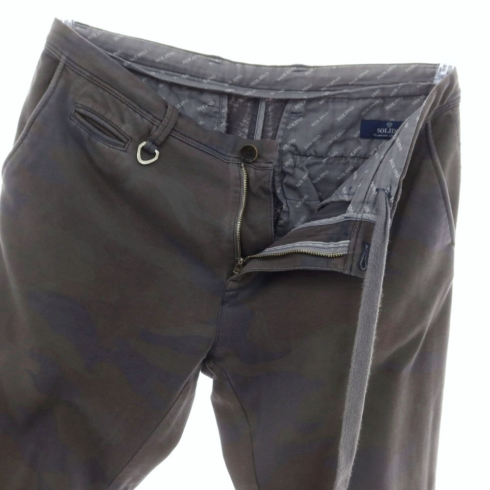 【中古】ソリード SOLIDO コットン ジャージー カモフラ イージースラックスパンツ グレー系【 2 】【 状態ランクC 】【 メンズ 】
