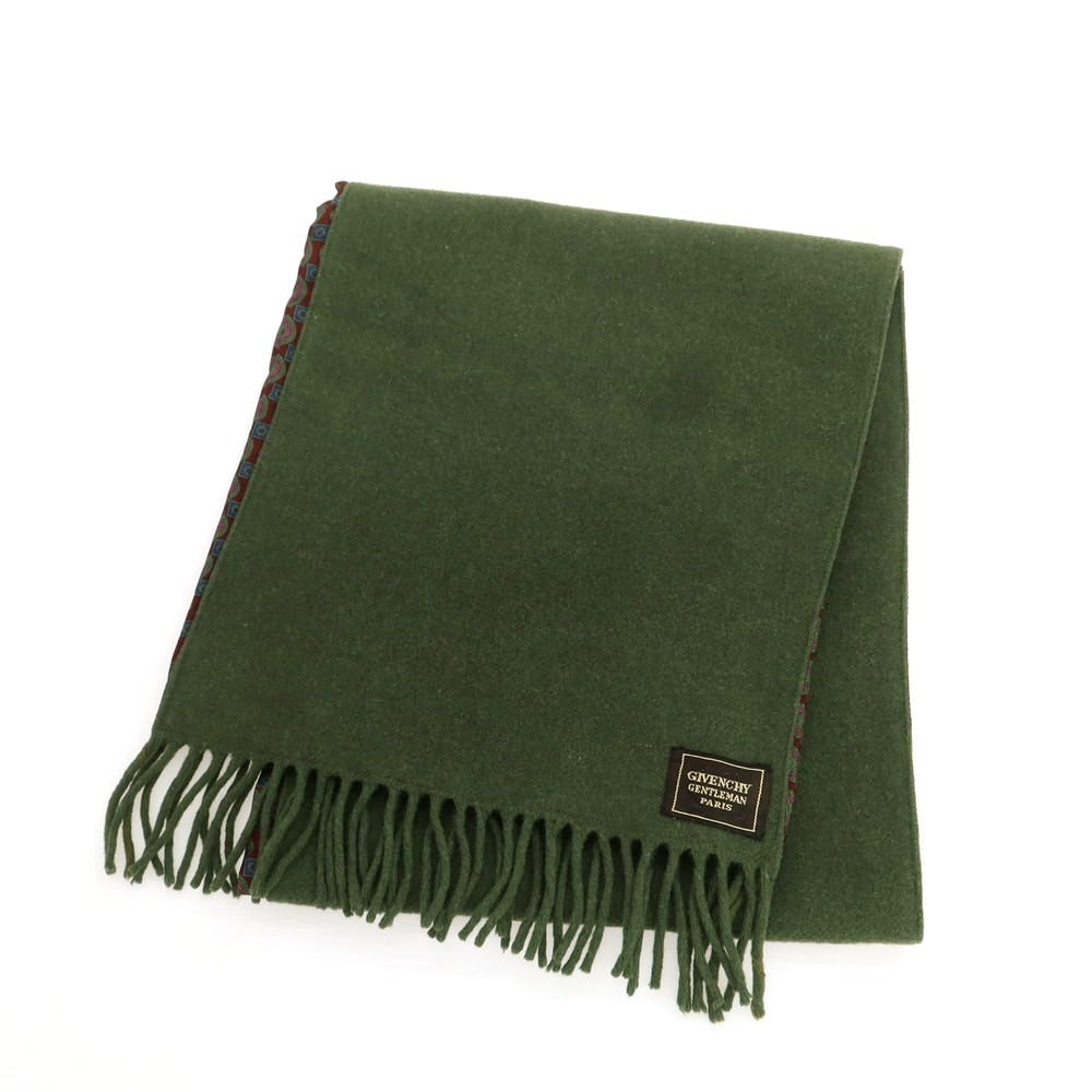 【中古】ジバンシィ GIVENCHY ウール シルク ストール オリーブ【 状態ランクB 】【 メンズ 】