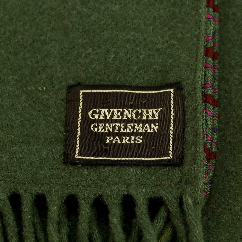 【中古】ジバンシィ GIVENCHY ウール シルク ストール オリーブ【 状態ランクB 】【 メンズ 】