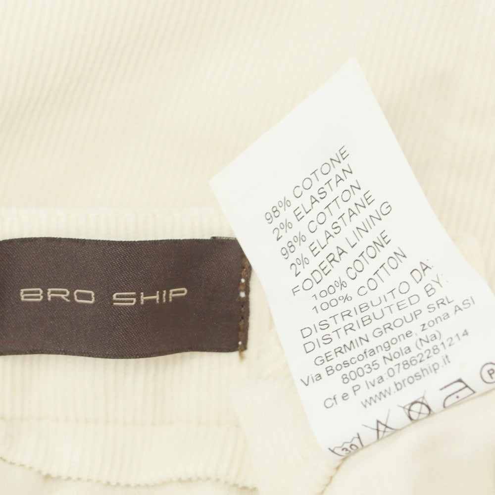 【中古】ブローシップ BRO SHIP ストレッチ コーデュロイパンツ オフホワイト【 44 】【 状態ランクA 】【 メンズ 】