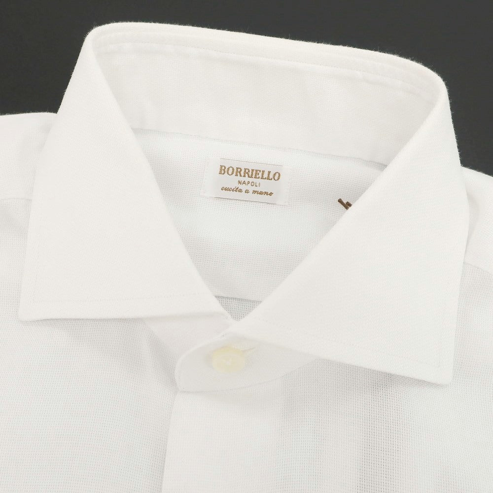 【中古】ボリエッロ BORRIELLO コットン ワイドカラー ドレスシャツ ホワイト【 37 】【 状態ランクB 】【 メンズ 】