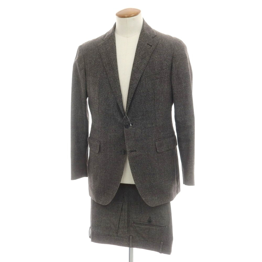 【中古】タリアトーレ TAGLIATORE ストレッチウール チェック 2つボタンスーツ ダークグレー【 48 】【 状態ランクC 】【 メンズ 】