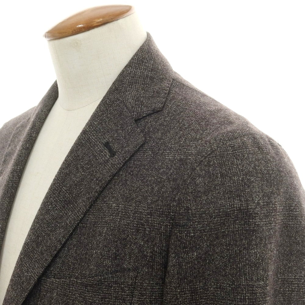 【中古】タリアトーレ TAGLIATORE ストレッチウール チェック 2つボタンスーツ ダークグレー【 48 】【 状態ランクC 】【 メンズ 】