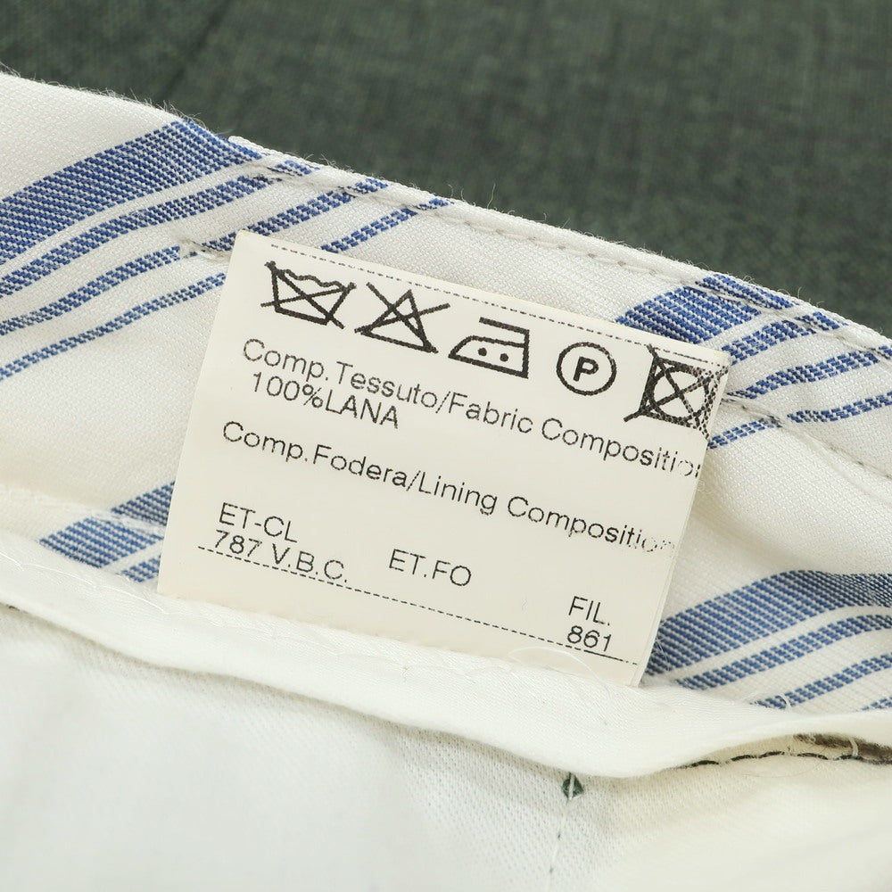 【中古】ジェルマーノ GERMANO ウール ドレススラックスパンツ ダークオリーブ系【 50 】【 状態ランクC 】【 メンズ 】
