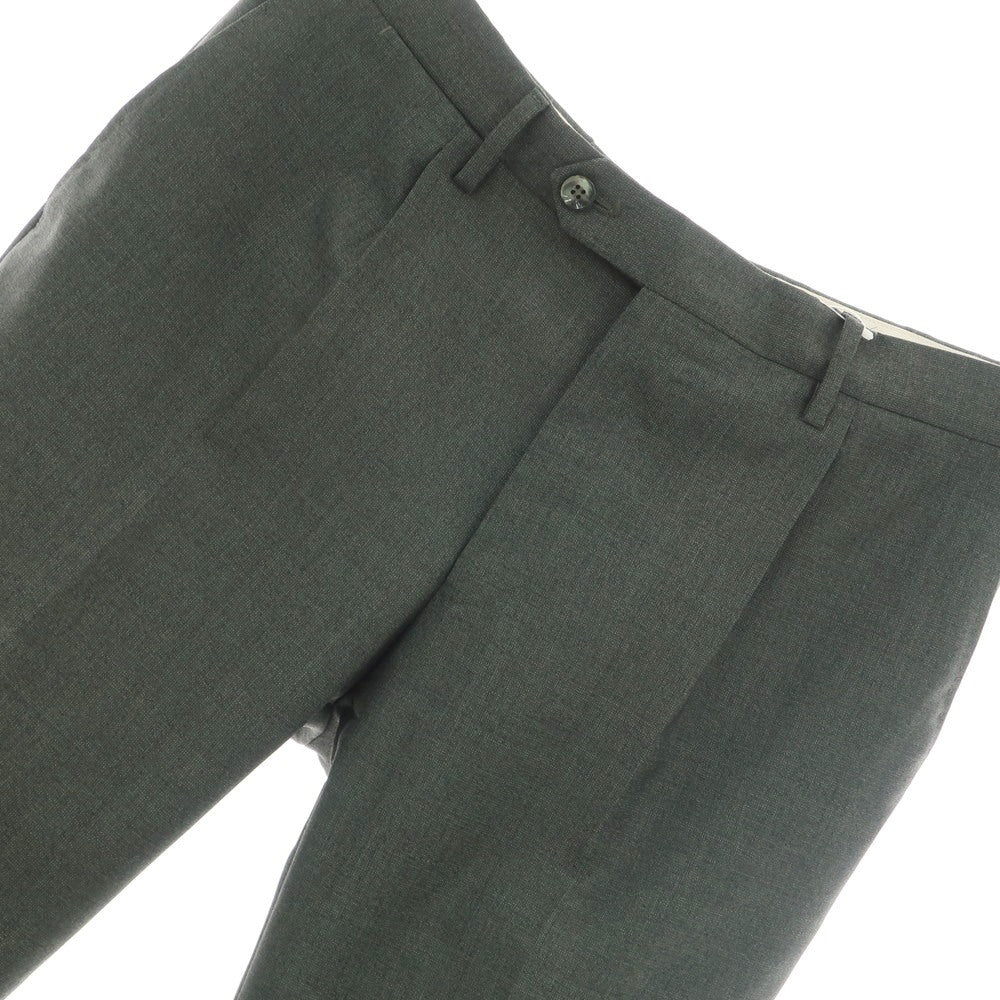 【中古】ジェルマーノ GERMANO ウール ドレススラックスパンツ ダークオリーブ系【 50 】【 状態ランクC 】【 メンズ 】