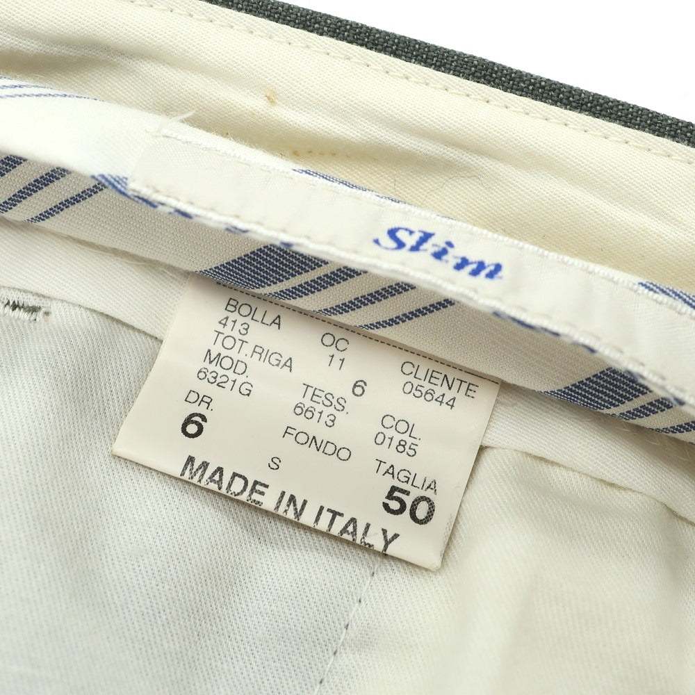 【中古】ジェルマーノ GERMANO ウール ドレススラックスパンツ ダークオリーブ系【 50 】【 状態ランクC 】【 メンズ 】