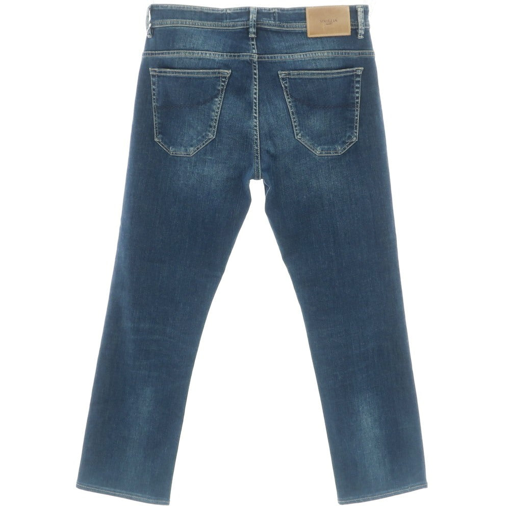 【中古】シビリア SIVIGLIA ストレッチ コットンポリエステル ジーンズ デニムパンツ ネイビー【 32 】【 状態ランクC 】【 メンズ 】
