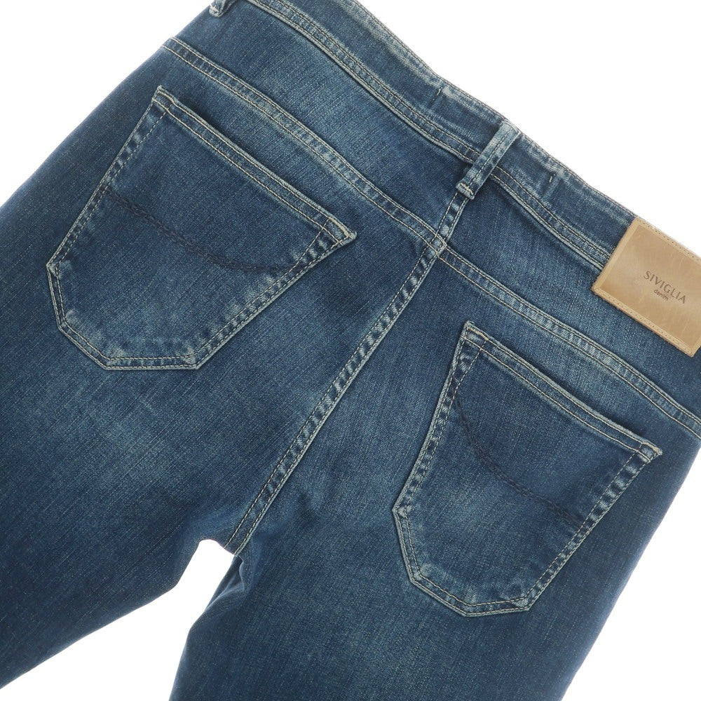 【中古】シビリア SIVIGLIA ストレッチ コットンポリエステル ジーンズ デニムパンツ ネイビー【 32 】【 状態ランクC 】【 メンズ 】