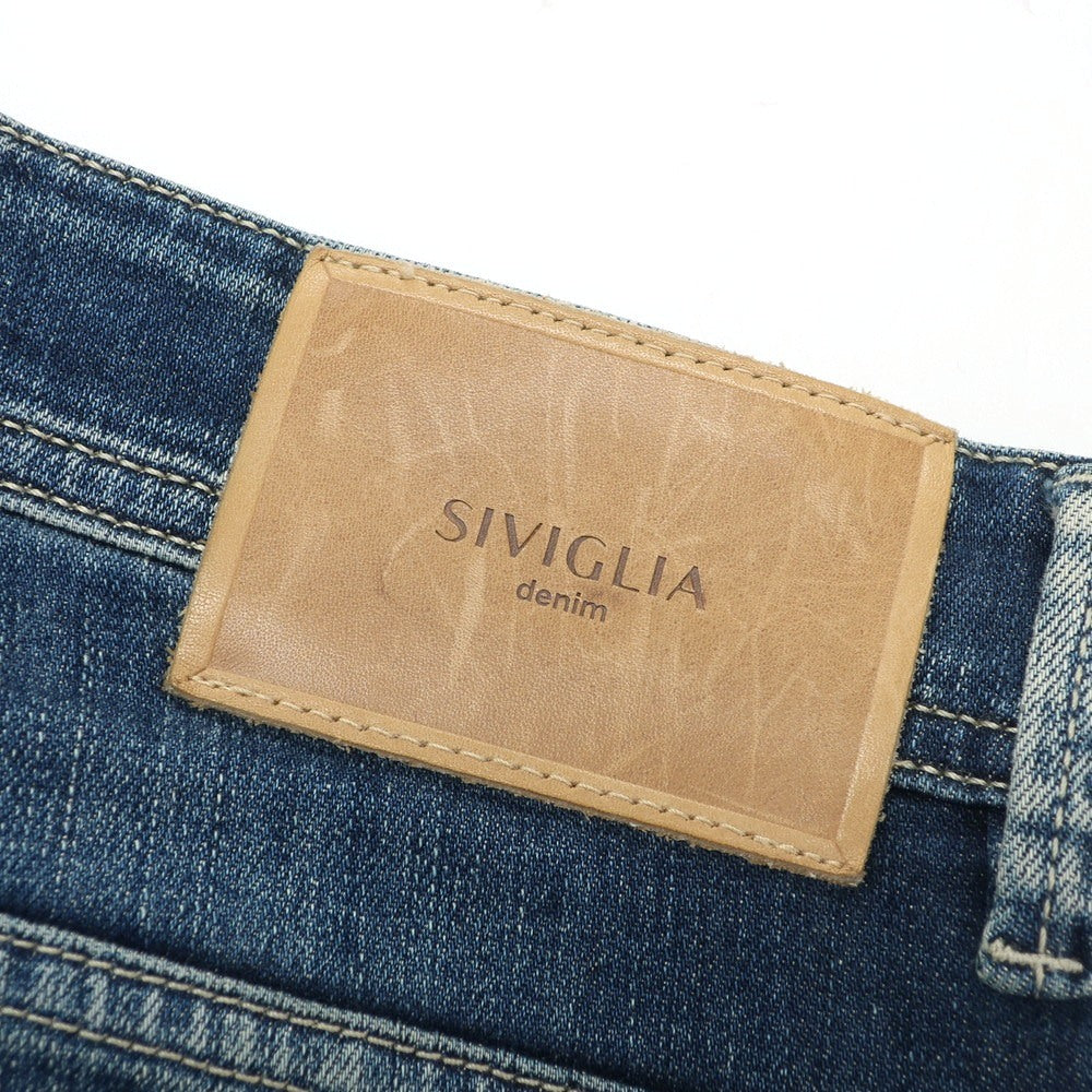 【中古】シビリア SIVIGLIA ストレッチ コットンポリエステル ジーンズ デニムパンツ ネイビー【 32 】【 状態ランクC 】【 メンズ 】