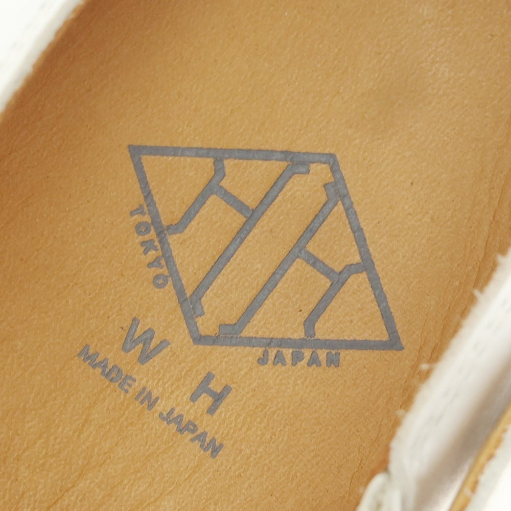 【中古】ダブルエイチ WH ホワイトレザー グルカサンダル ホワイト【 65 】【 状態ランクB 】【 メンズ 】