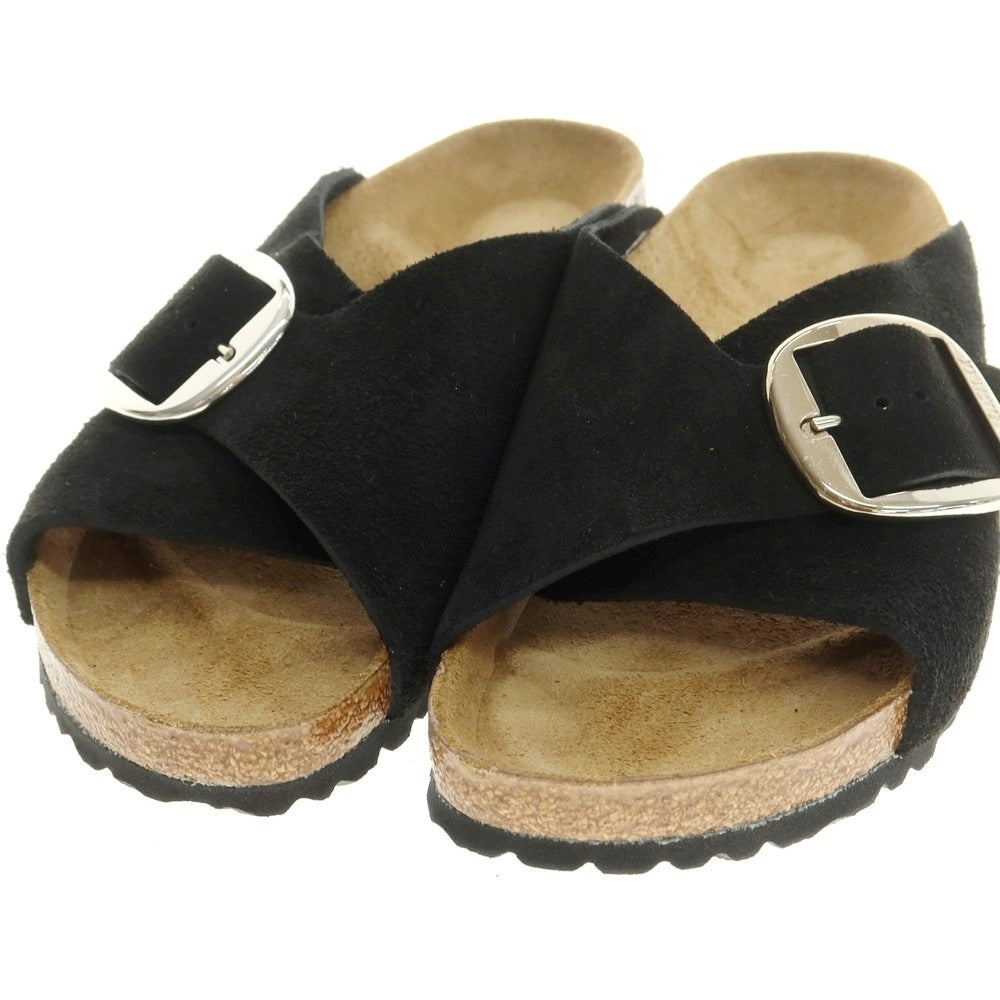 【中古】ビルケンシュトック BIRKENSTOCK Arosa Big Buckle スエード サンダル ブラック【 40 】【 状態ランクB 】【 メンズ 】