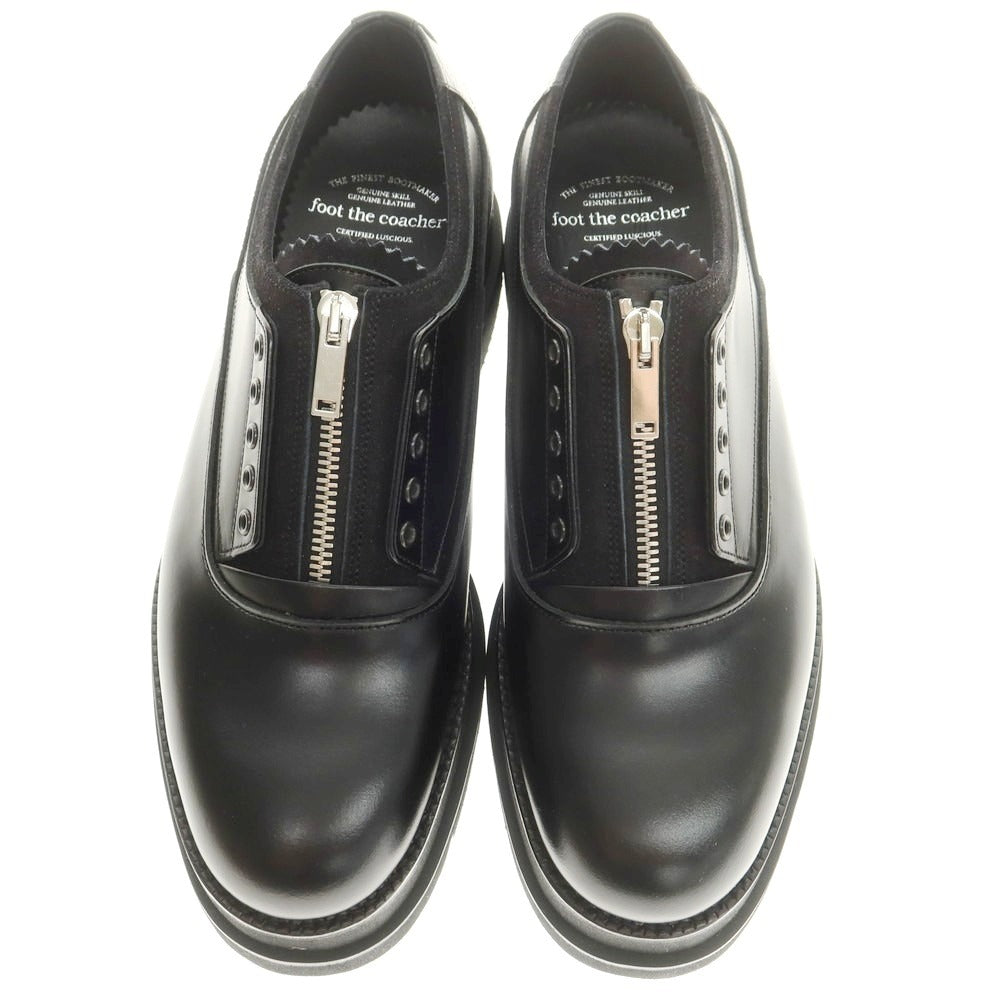 【中古】【未使用】フットザコーチャー foot the coacher レザーシューズ スニーカー ブラック【 7 】【 状態ランクS 】【 メンズ 】