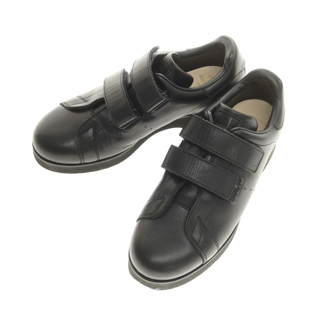【中古】フットザコーチャー foot the coacher レザー ベルクロスニーカー ブラック【 7 】【 状態ランクB 】【 メンズ 】