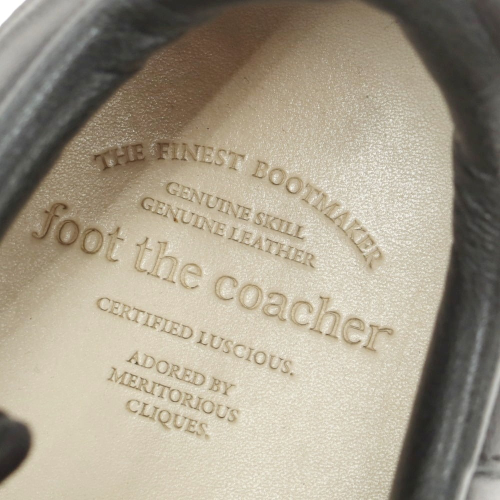 【中古】フットザコーチャー foot the coacher レザー ベルクロスニーカー ブラック【 7 】【 状態ランクB 】【 メンズ 】
