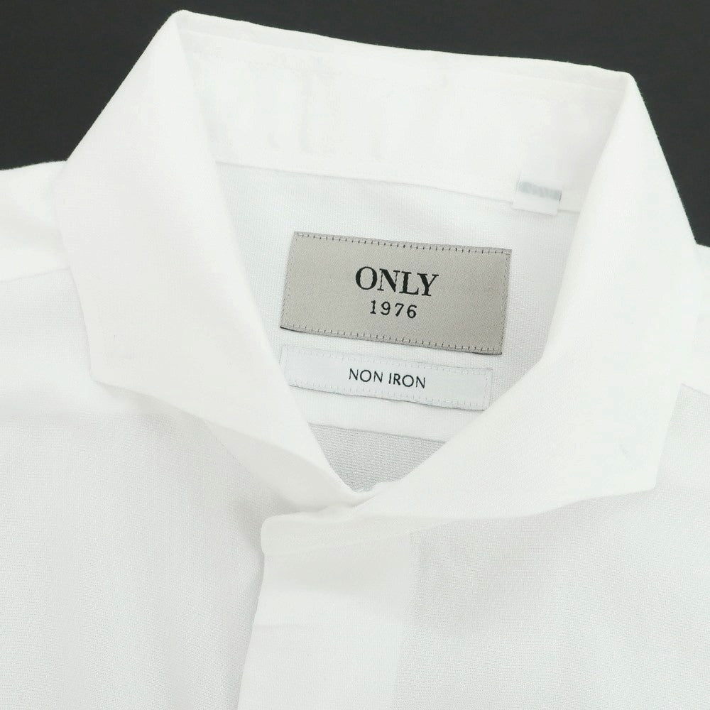 【中古】オンリー ONLY コットン ホリゾンタルカラー スナップダウン ドレスシャツ ホワイト【 42 】【 状態ランクC 】【 メンズ 】