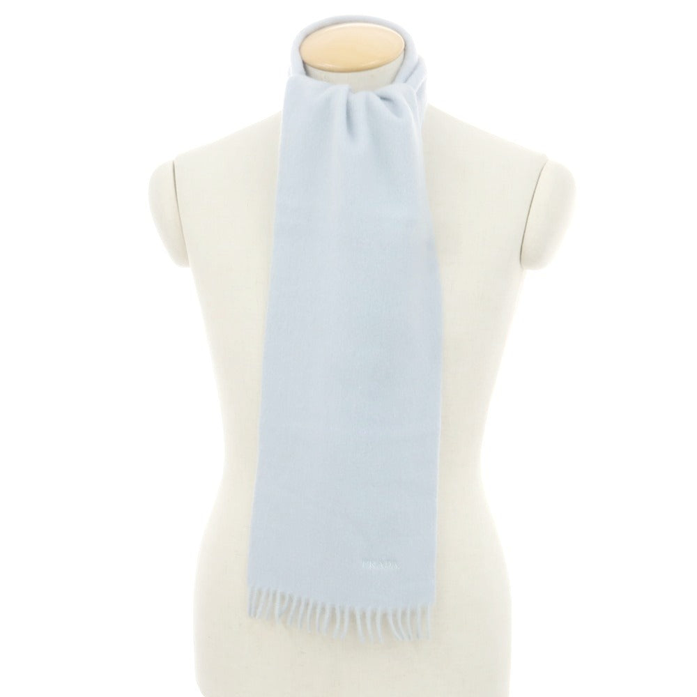 【中古】プラダ PRADA ウール マフラー ライトブルー【 状態ランクB 】【 ユニセックス 】