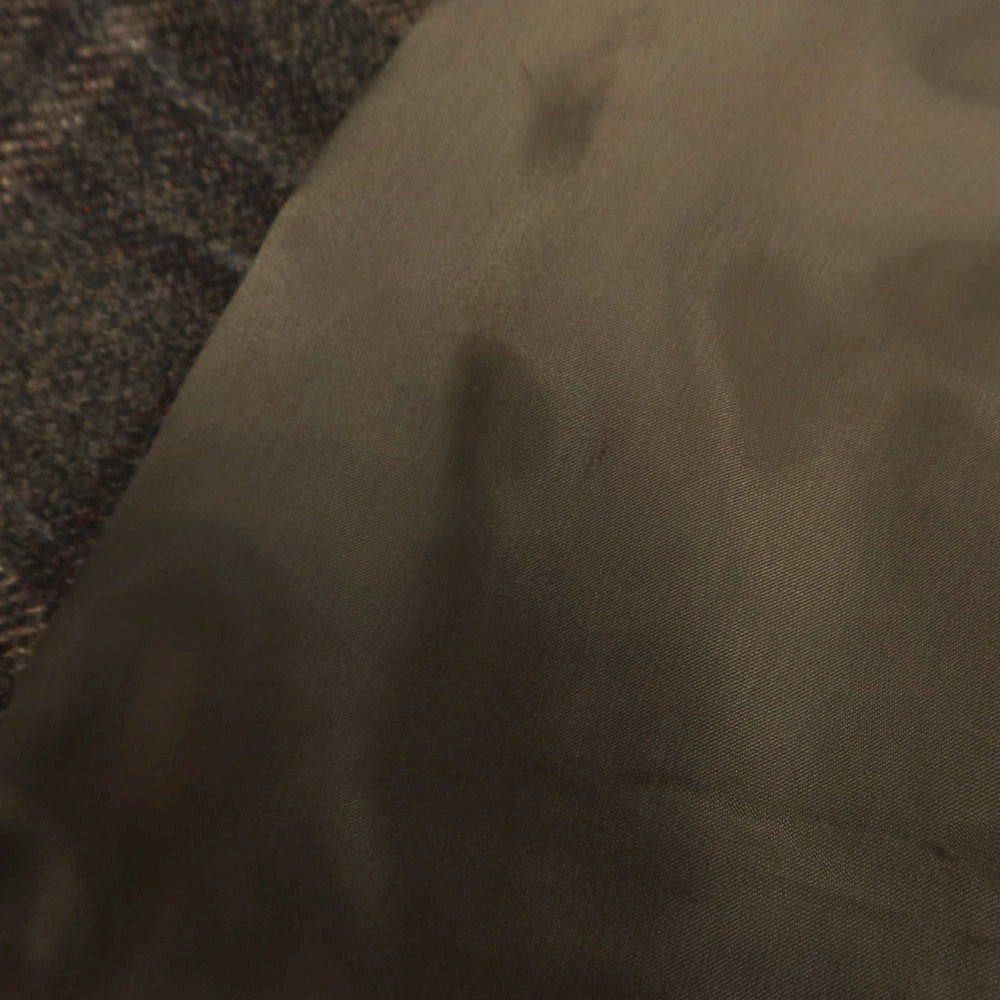 【新品アウトレット】ベルベスト Belvest ウールカシミヤ チェック ステンカラーコート ブラウン【 48 】【 状態ランクN- 】【 メンズ 】