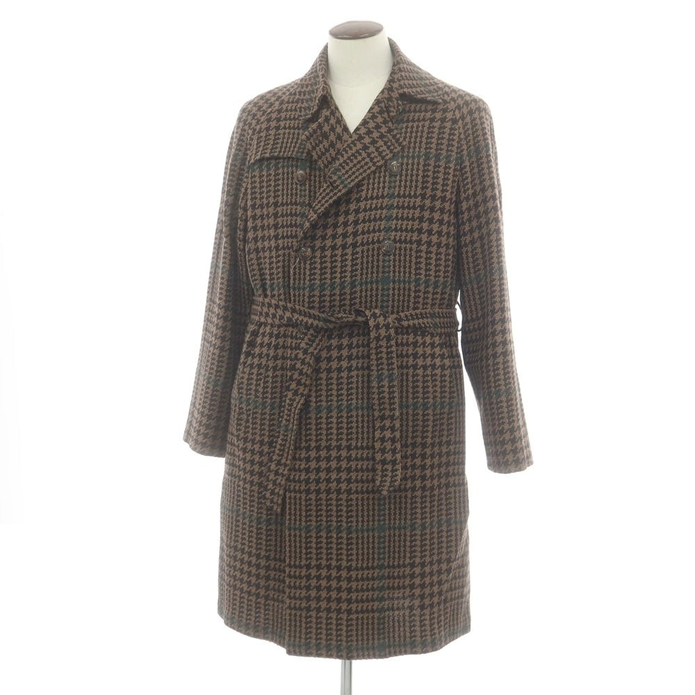 【新品アウトレット】スティレ ラティーノ STILE LATINO CUBRANDO チェック トレンチコート ブラウンxブラック【 52 】【 状態ランクN- 】【 メンズ 】