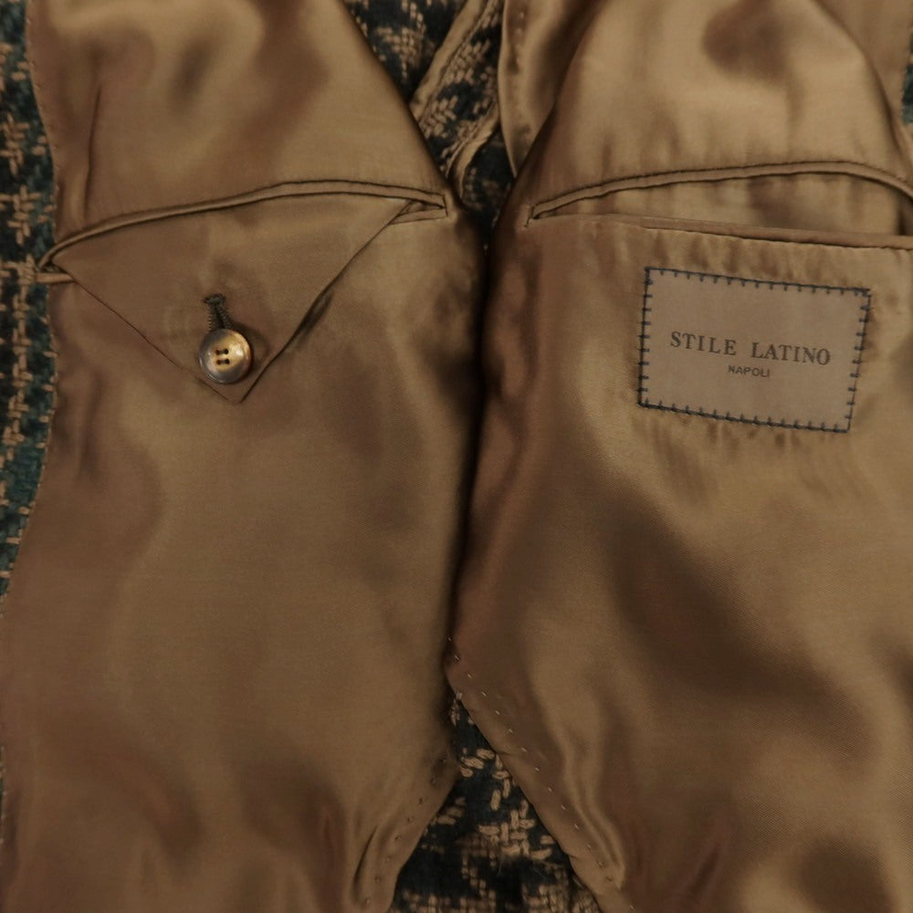 【新品アウトレット】スティレ ラティーノ STILE LATINO CUBRANDO チェック トレンチコート ブラウンxブラック【 52 】【 状態ランクN- 】【 メンズ 】