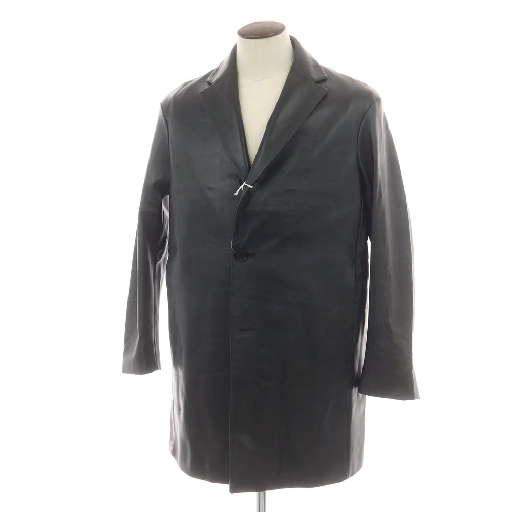 【新品】ベルベスト Belvest ラムレザー チェスターフィールドコート ブラック【 50 】【 状態ランクN 】【 メンズ 】