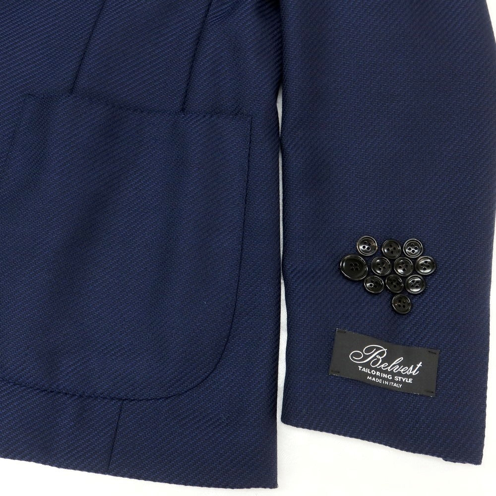 【新品】ベルベスト Belvest JACKET IN THE BOX ウール 3B テーラードジャケット ネイビー【 44 Drop7 】【 状態ランクN 】【 メンズ 】