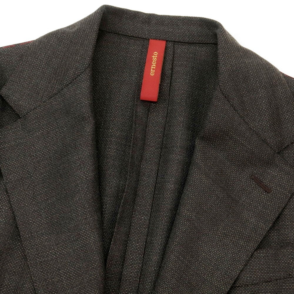 【新品】エルネスト ernesto GFB ホップサック ウール 2B テーラードジャケット ダークアッシュブラウン【 44 Drop8 】【 状態ランクN 】【 メンズ 】