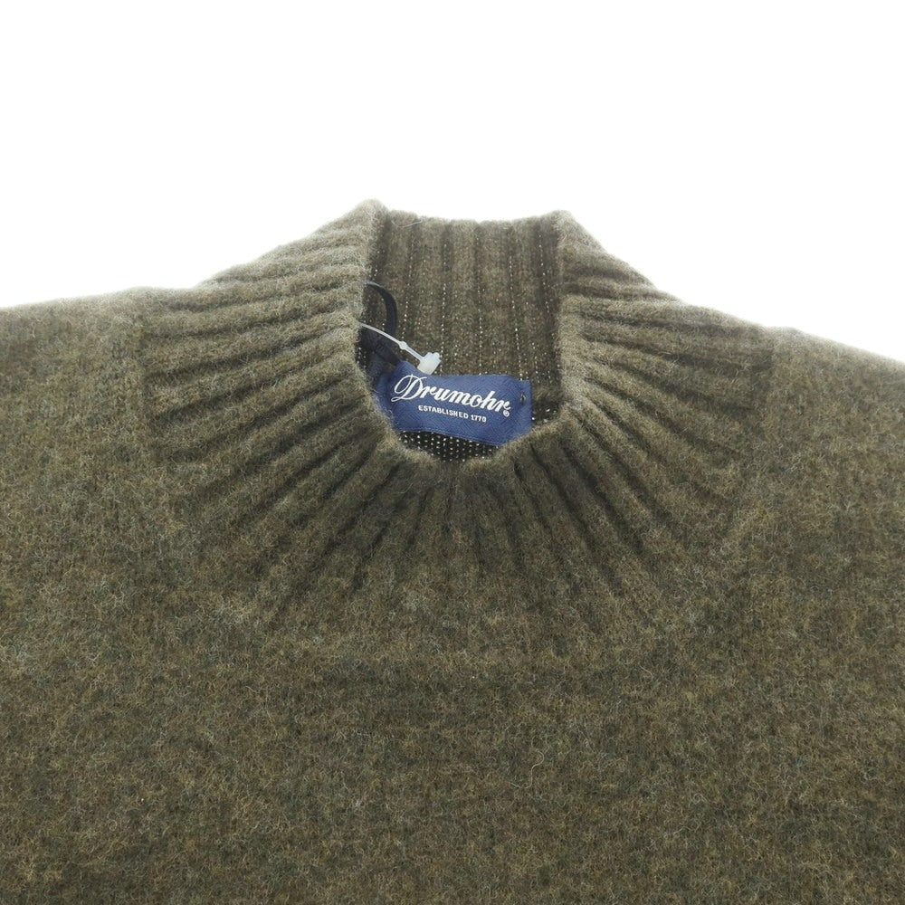 【新品】ドルモア DRUMOHR ウール モックネック プルオーバーニット オリーブグリーン【 46 】【 状態ランクN 】【 メンズ 】