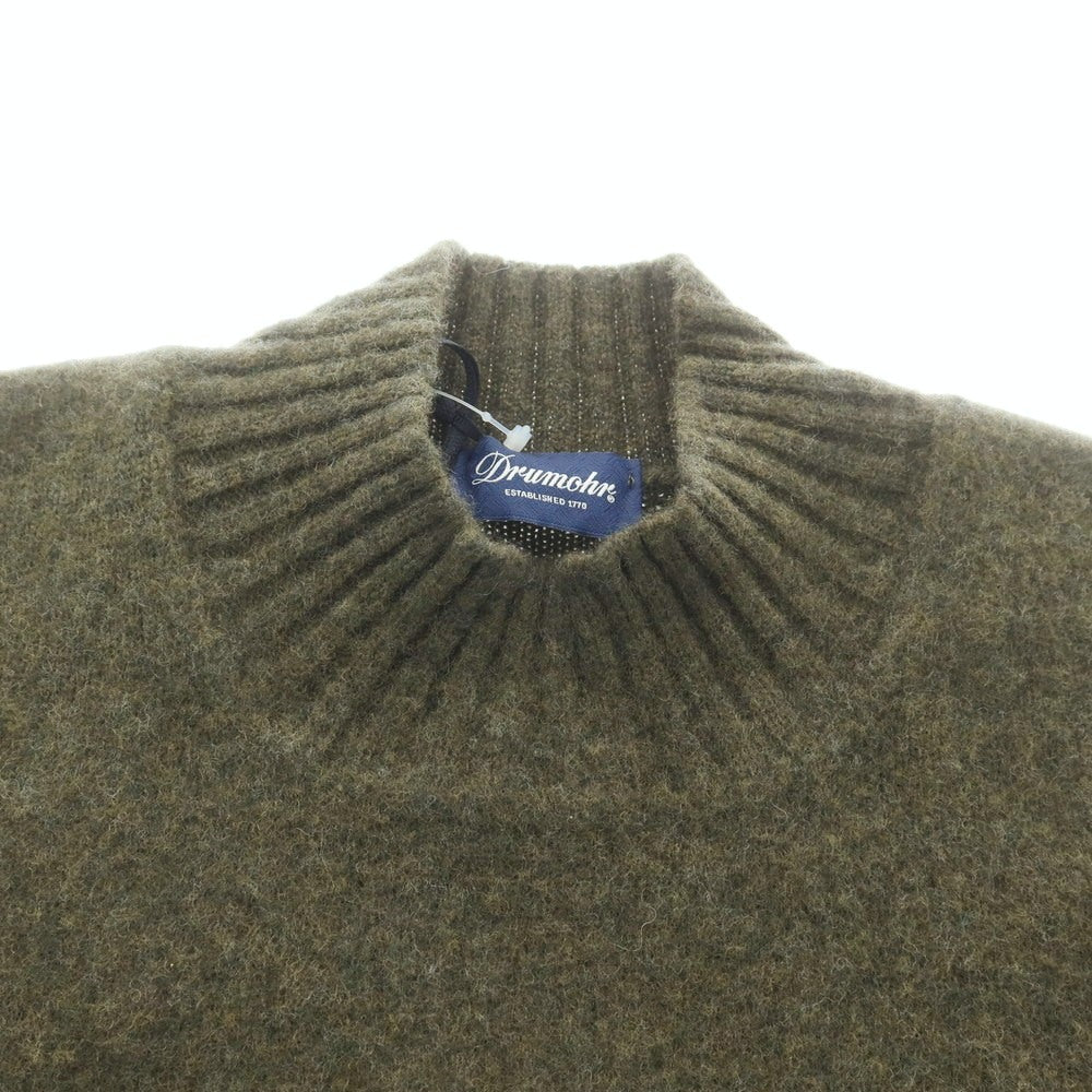 【新品】ドルモア DRUMOHR ウール モックネック プルオーバーニット オリーブグリーン【 48 】【 状態ランクN 】【 メンズ 】