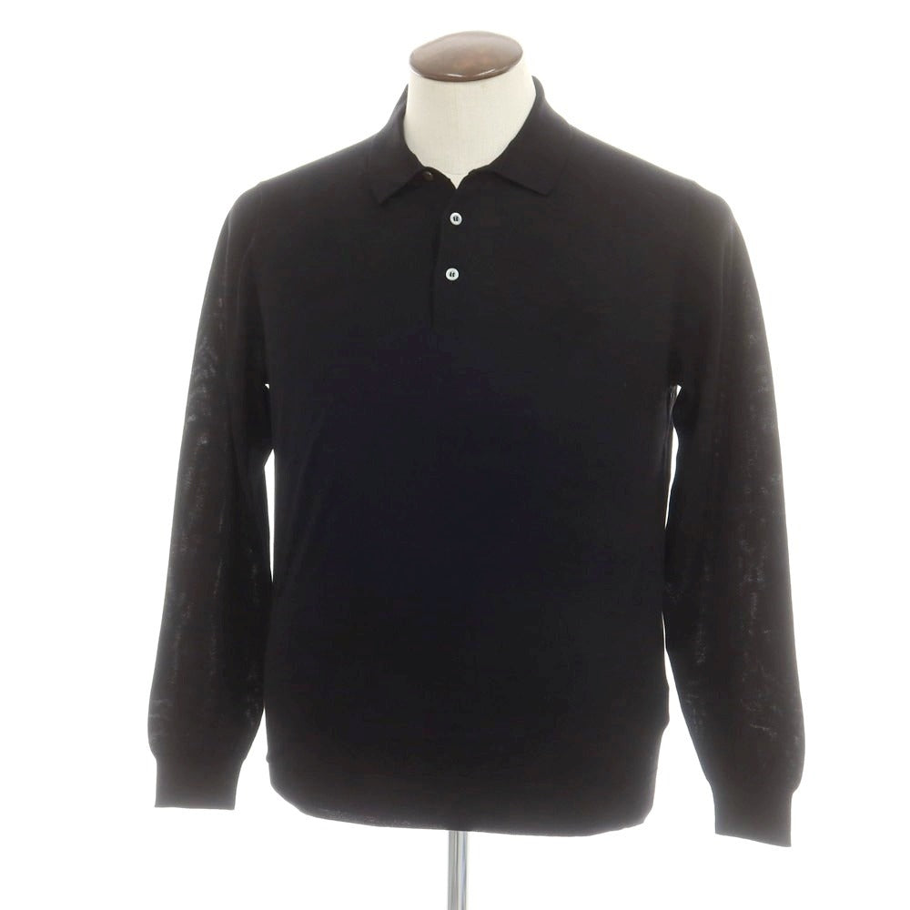 【新品アウトレット】ドルモア DRUMOHR ハイゲージコットン 長袖 ポロニット ブラック【 50 】【 状態ランクN- 】【 メンズ 】
